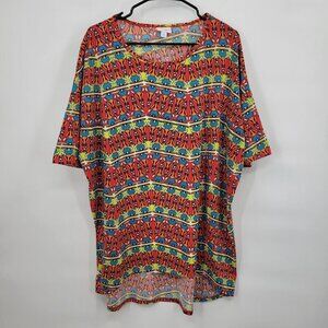 LulaRoe Disney Irma Goofy Tunic Hi-Low Top Stretch Short Sleeve XL Womens